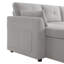 Canapés modulaires modernes avec rangement, tissu en peluche gris, pour les salons multifonctionnels