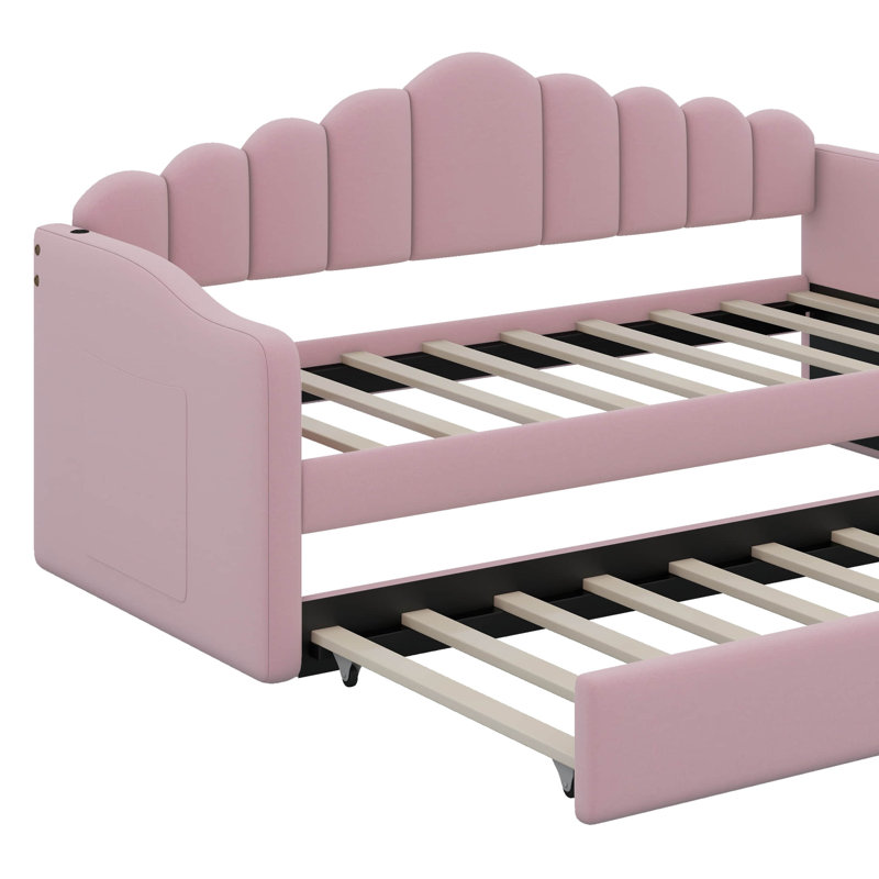 Izzibella Upholstered Daybed, Pink