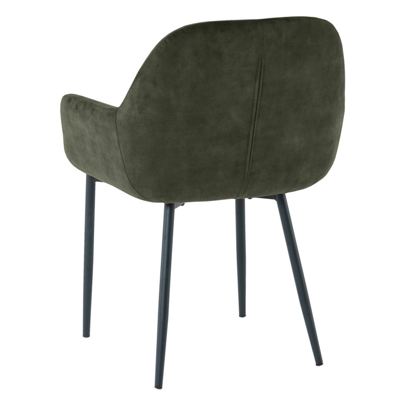 Charlestown 47cm H Velvet Upholstered Metal Armchair, Green