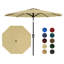 Parasol de table de patio de 10 pi avec manivelle et inclinaison à bouton-poussoir, cadre en fer à 8 nervures pour la cour, la terrasse et la piscine-1764786927