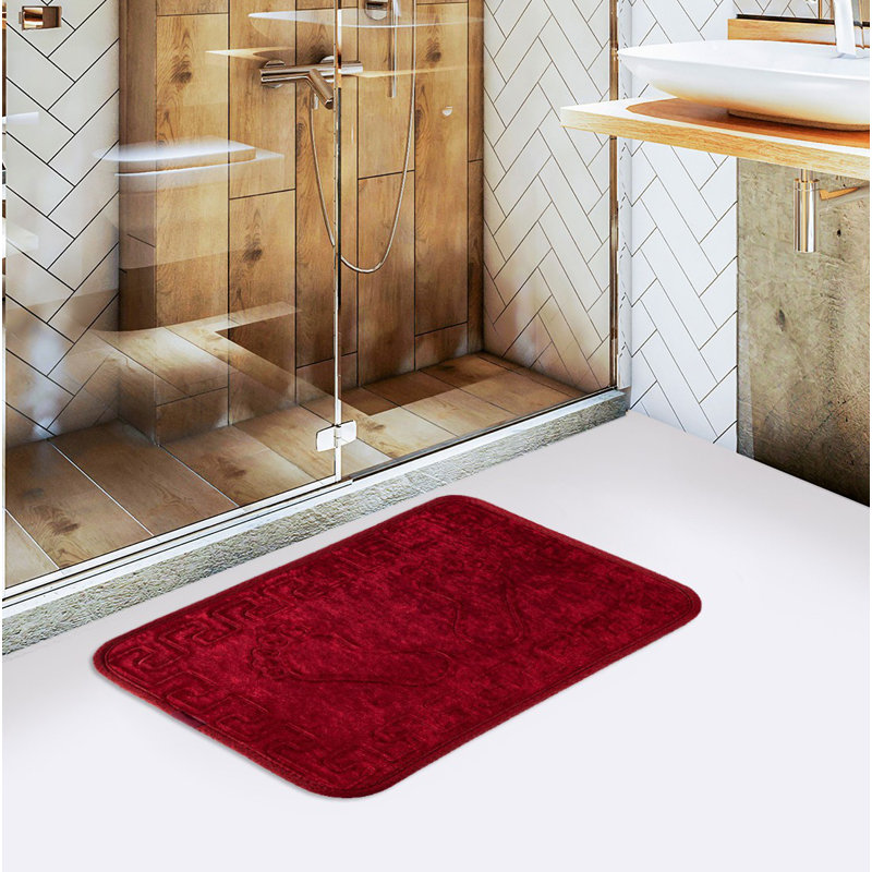 Alysee Non-Slip Bath Rug, Red