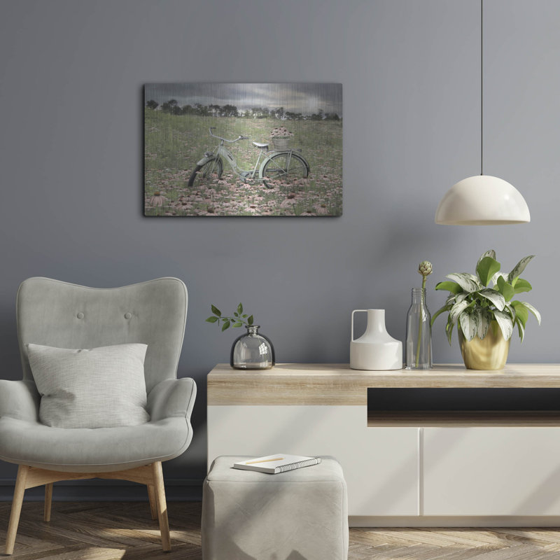 «Sagebrush vélo» par Lori Deiter, art mural en métal Luxe, H 16 po x l 24 po
