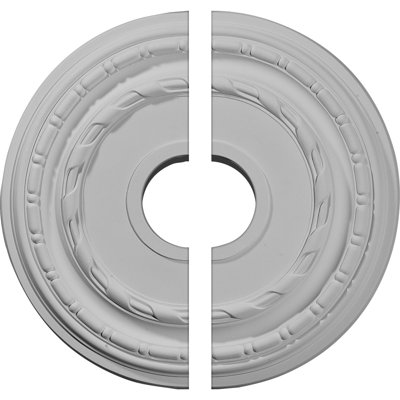 Endurathane Dublin Ceiling Medallion, 15 3/8"OD x 3 5/8"ID x 1"P (Fits Canopies up to 8 1/4"), Two Piece, Factory Primed