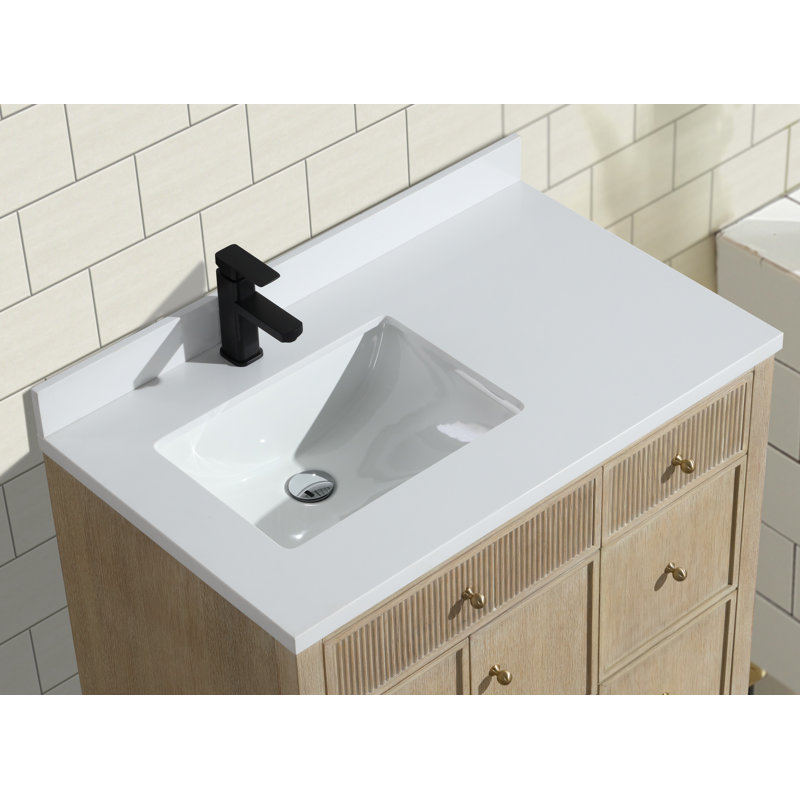 Redondo 36'' Single Bathroom Vanity With Engineered Stone Top