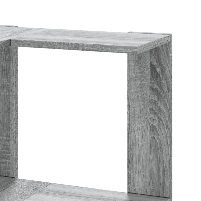 Corner Bookcase 5-Tier 50X50 Cm Engineered Wood, (5 Shelves) 179cm H x 50cm W x 50cm D, Grey Sonoma