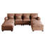 Canapé modulaire en chenille de 116 po en forme de U avec quatre repose-pieds-132896426