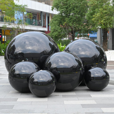  6PCS Inflatable Mirror Ball Giant Reusable Hanging Large Disco Balloon Decoration for Party Wedding Event Concerts Stage Decor Black