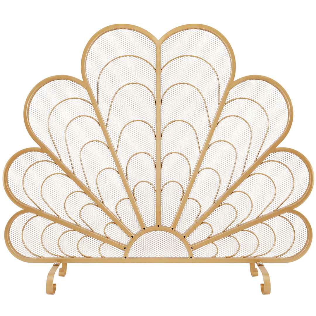 Des 1 Panel Iron Fireplace Screen Mercer41