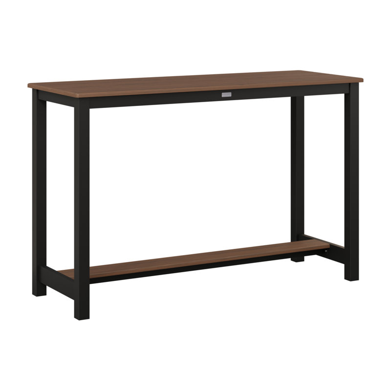 Table de bar en aluminium Berlin Gardens, 38.5" H x 60" W x 22" D, Imbuia, Noir mat