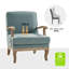 Fauteuil de ferme en polyester de 28 po avec pieds en bois massif Amilio-2020715111