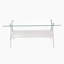 Ensemble de 3 tables basses et tables de bout en verre trempé avec verre transparent-157030628