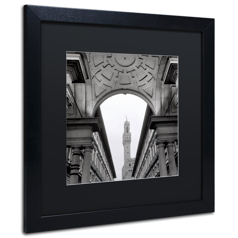 Alan Blaustein «Firenze II», reproduction de photo encadrée, H 11 po x l 14 po x P 0,5 po, Encadrement argenté, Noir