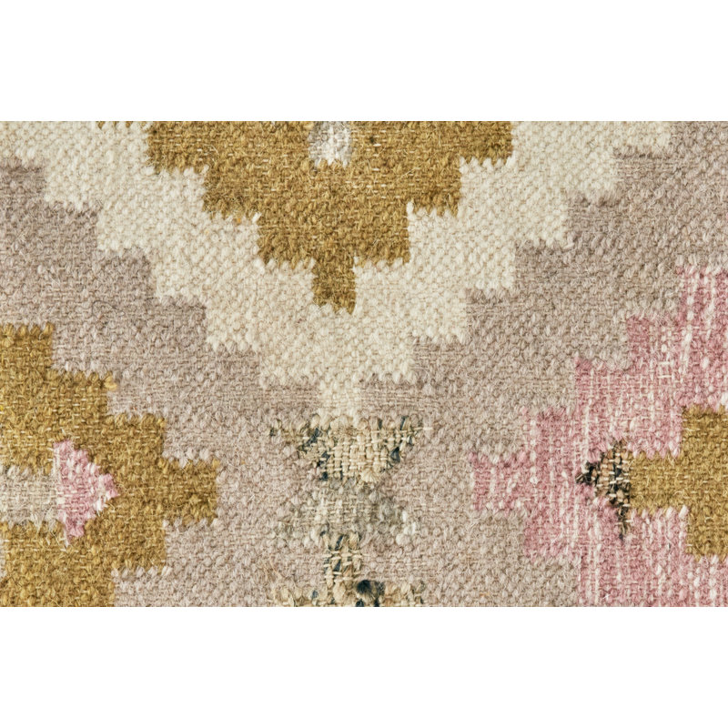 Joni Geometric Handmade Flatweave Ivory/Blush/Olive Area Rug, Rectangle 10' x 14'