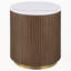 Ensemble de table basse ronde 3 pièces en marbre brun et blanc-1682044960