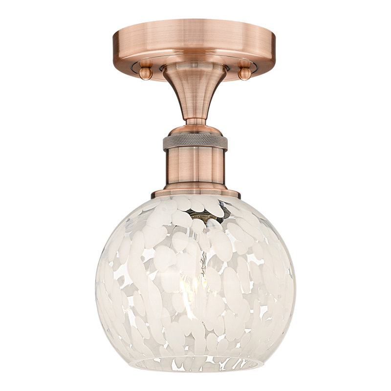 Edison - Adreann - 1 Light Semi-Flush Mount, 8.13" H x 6" W x 6" D, Antique Copper