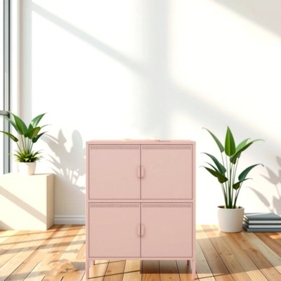 Grande armoire de rangement en métal 40 pouces avec 4 portes