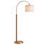 Lampadaires arqués pour salon en bois de noyer massif avec télécommande et ampoule ambre-288431116
