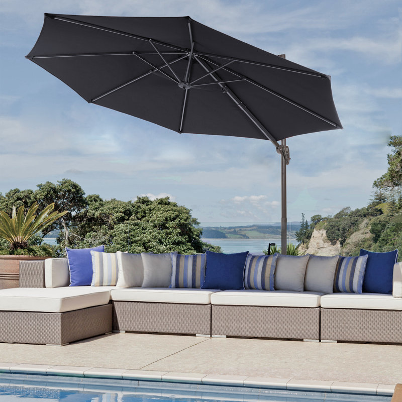 Parasol en porte-à-faux 11 pi Akevia, Gris foncé