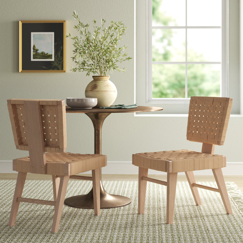 Alfie 18.3'' H Leather Upholstered Ash Armchair, Natural