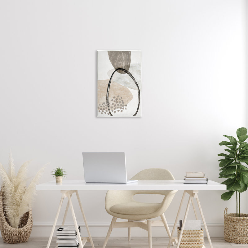 «Oblong and Circular Abstractions», art mural par Hannah Dawson, H 19 po x l 13 po