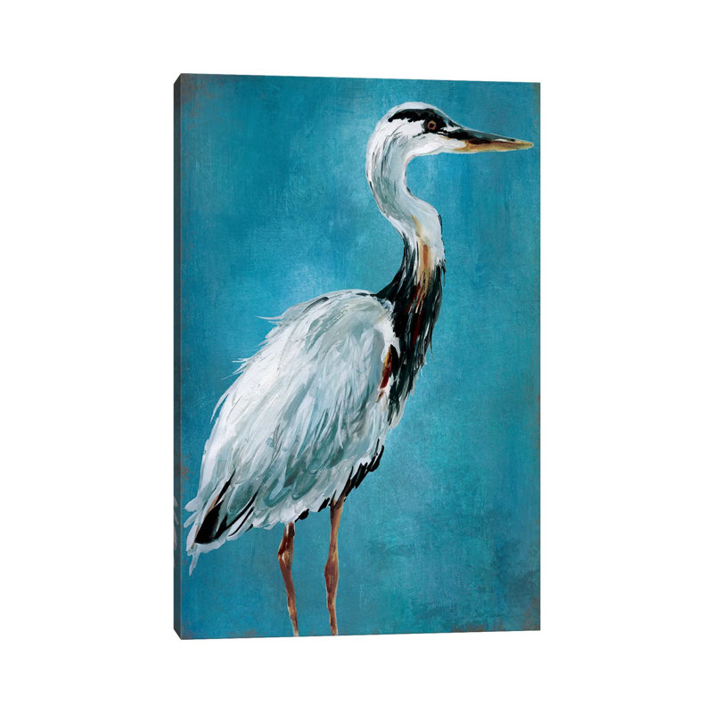 Great Blue Heron I by Carol Robinson - Wrapped Canvas Painting, 30.48 cm H x 45.72 cm W
