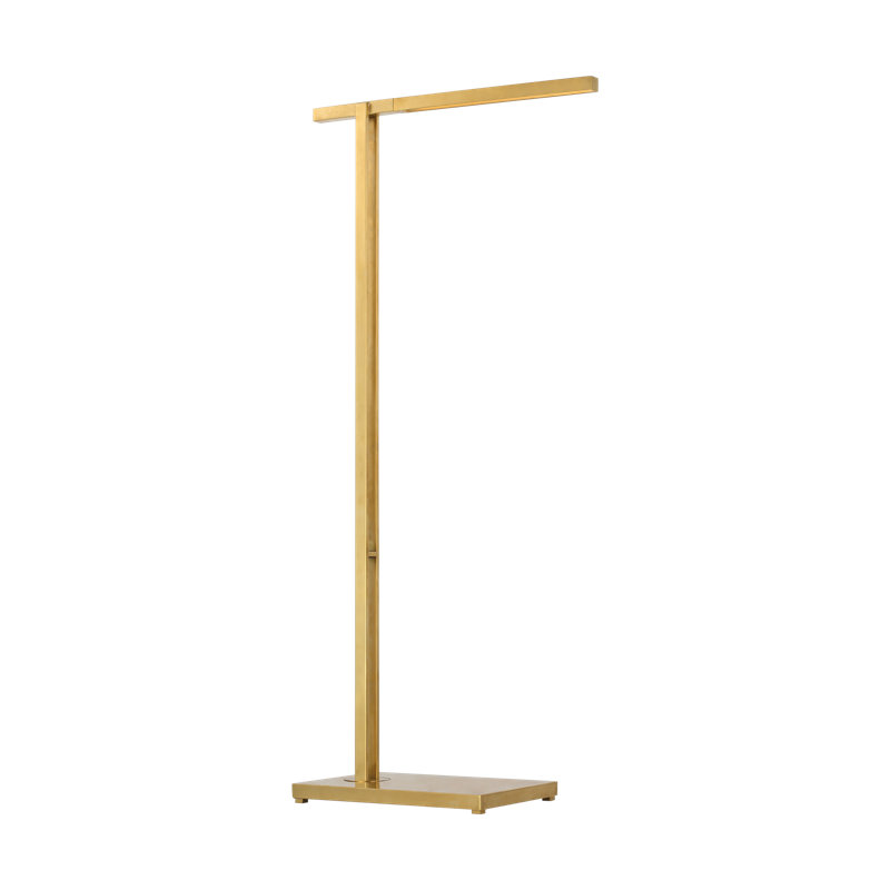 Mick De Giulio Stagger 1-light small floor lamp in polished nickel finish, Hand Rubbed Antique Brass
