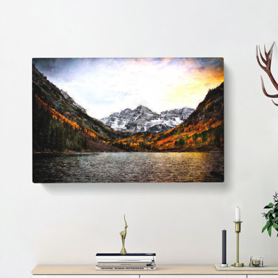 Maroon Bells Mountains In Colorado - Wrapped Canvas Print