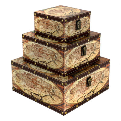 Wooden Storage Box Set of 3