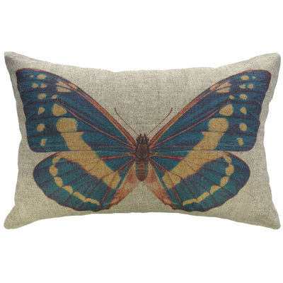  Butterfly Linen Lumbar Pillow