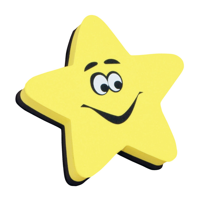 Star-Shaped Magnetic Whiteboard Erasers Set of 6