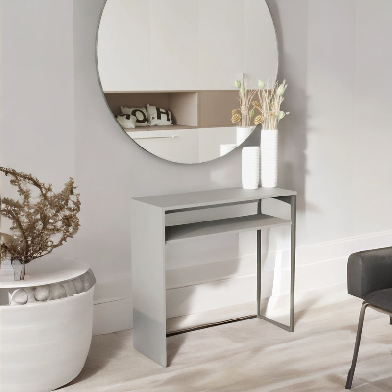 Pacquette 80cm Slim Narrow Console Table Entryway Hallway Furniture Living Room, Grey