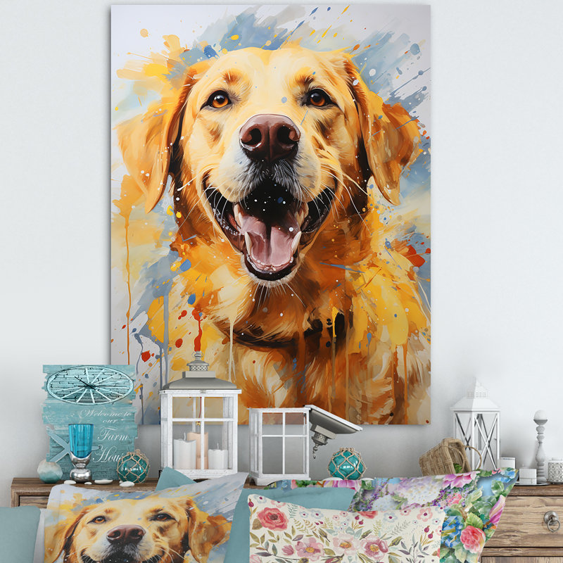 «Dog Labrador Dreams I», reproduction sur toile, Toile tendue, H 20 po x l 12 po x P 1 po