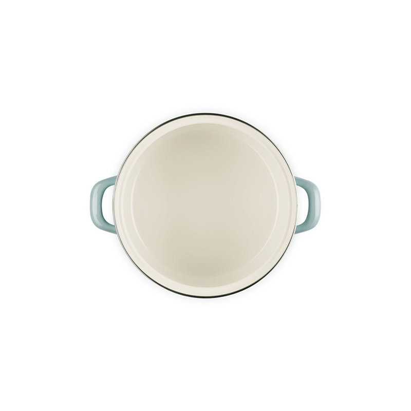 Le Creuset Enamel On Steel Petite Stockpot 3.8Qt. Flame, Sea Salt