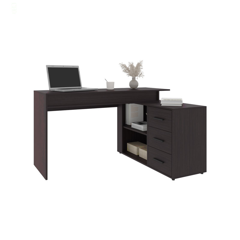 Bureau, 3 tiroirs, 4 pieds, 2 tablettes