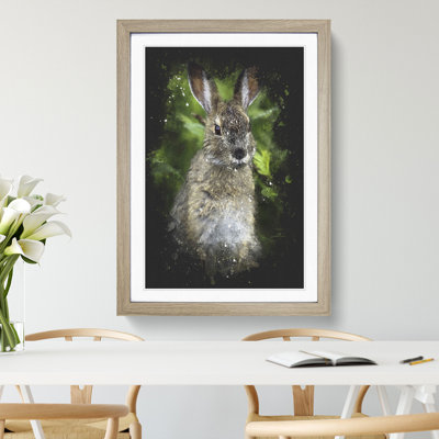 Brown Rabbit Paint Splash - Picture Frame Graphic Art