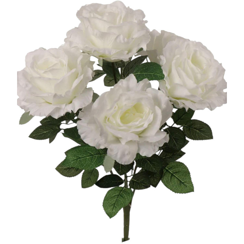 Rosier avec 7 fleurs en soie 20 po - paquet de 4