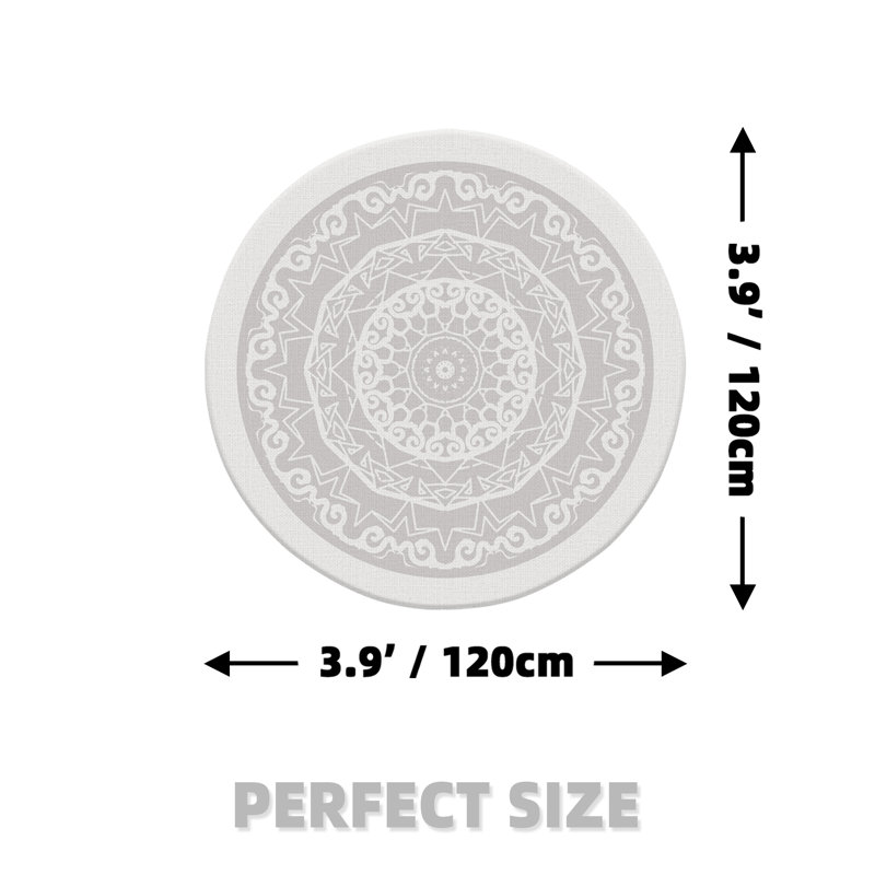 Tapis rond à envers antidérapant Rashana, Rond 3 pi 11 po