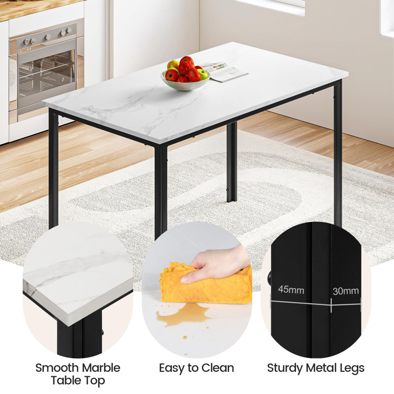 4 - Person Dining Set, White, Grey