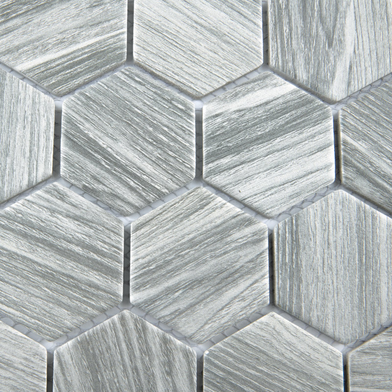 Carreau de mosaïque en porcelaine pour plancher et mur 11-1 / 8 "x 12-5 / 8" Lama, Gris