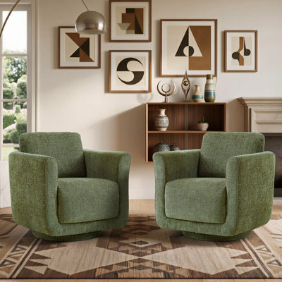 Scottie Eucalyptus Swivel Accent Chair