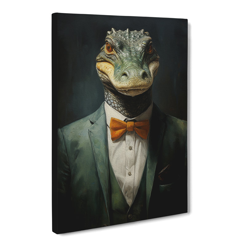 Crocodile In A Suit Painting - Wrapped Canvas, 76cm H x 50cm W x 3cm D