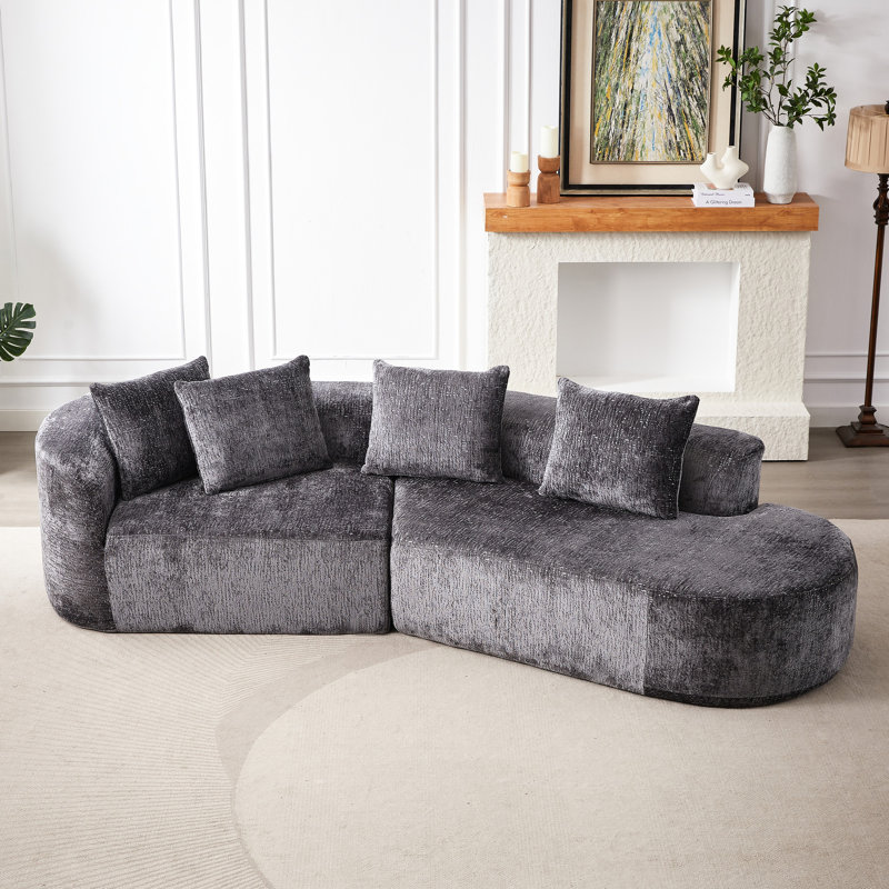 Canapé modulaire Luxury Chenille, Gris, H 30,13 po x l 29,65 po x P 30,49 po