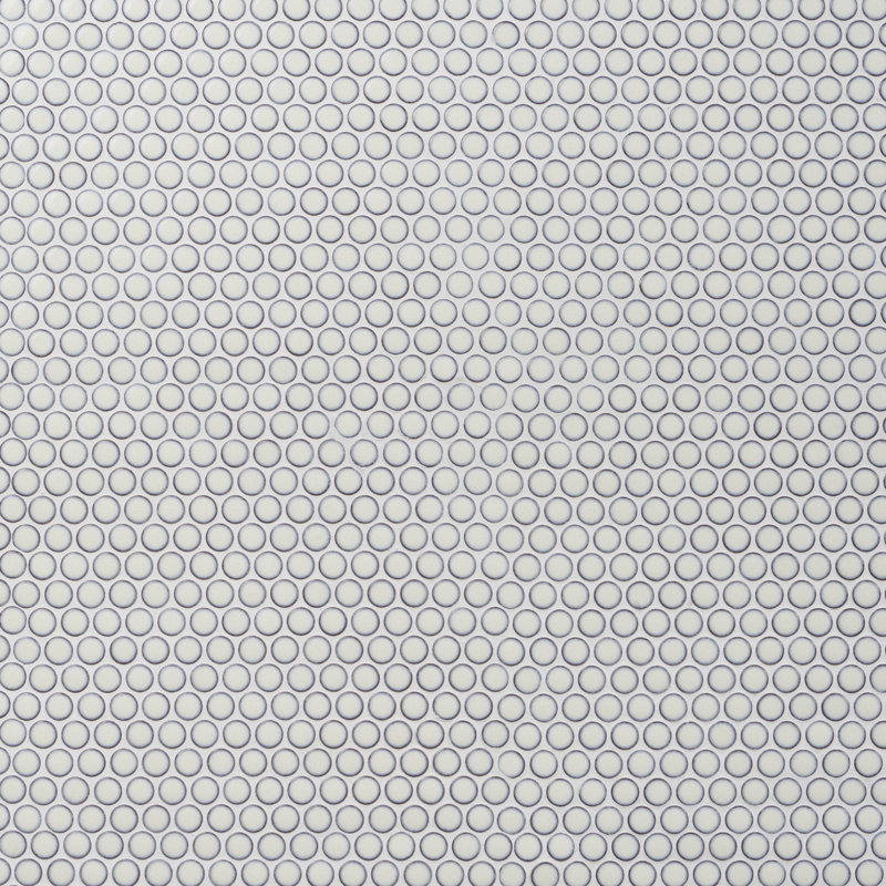 Carreau de mosaïque rond en céramique l 11,49 po x L 12,32 po Bliss, Blanc rétro
