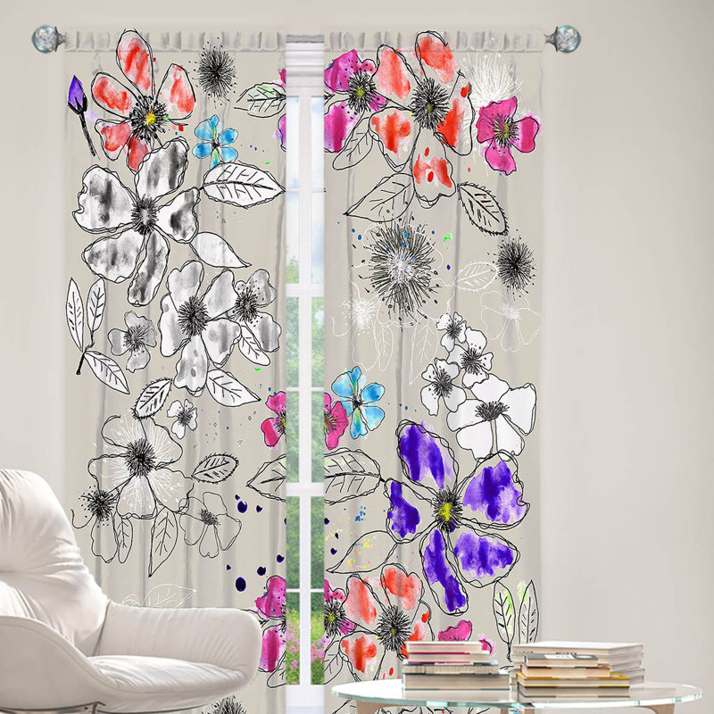 Ensemble de rideaux en polyester 2 pièces, L 20 po x L 52 po