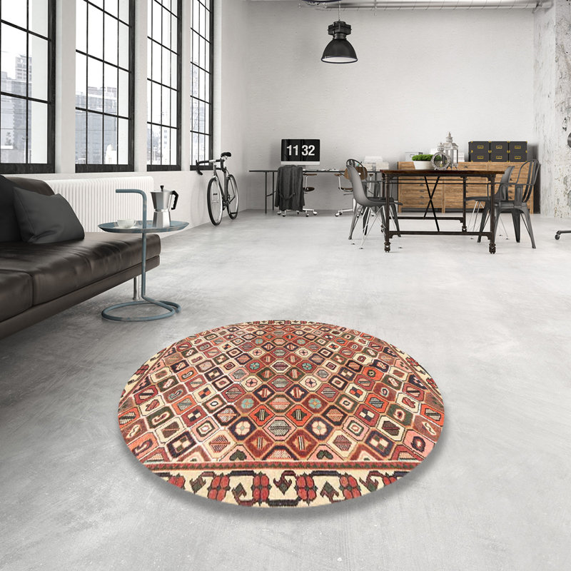Tapis traditionnel rouge / beige Lavely, Rond 7 pi