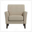 Fauteuil d'appoint Dorset en velours fauve avec pieds en bois massif brun foncé-132745228