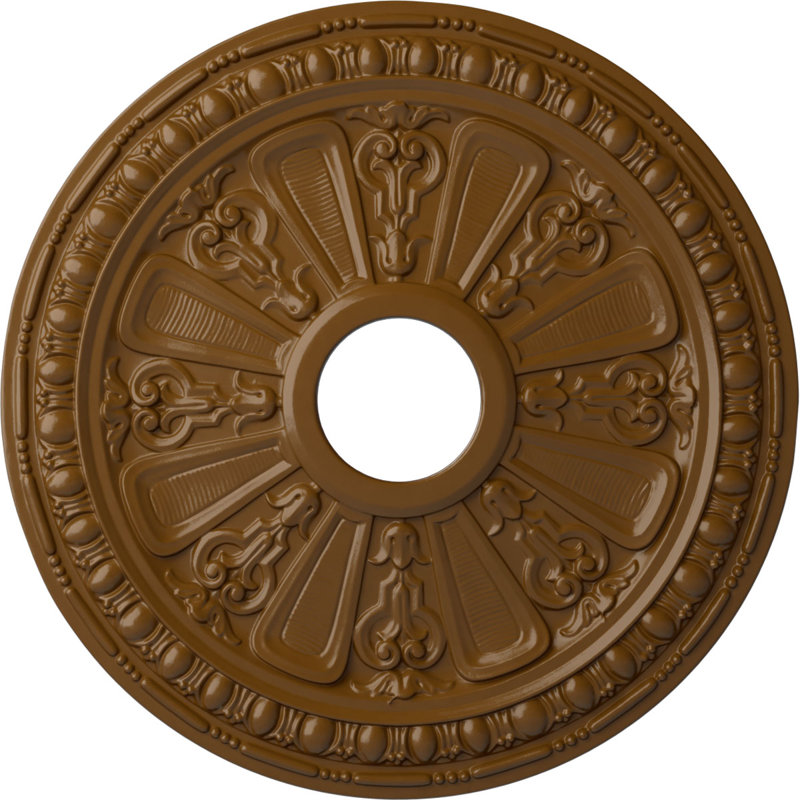 Endurathane Richmond Ceiling Medallion, 18"OD x 1 3/8"P (Fits Canopies up to 2 5/8"), Hand-Painted Frost Finish, Smokey Topaz