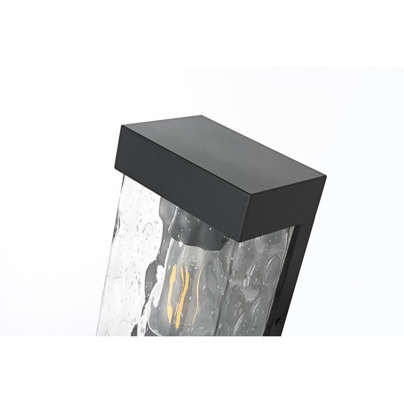 Linch Outdoor Wall Sconce in Black, 16" H x 6" W x 4" D