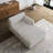 Bentura Oversized Upholstered Beige Corduroy Modular Chaise Lounge with Armrests & Throw Pillows-257487320-257373544