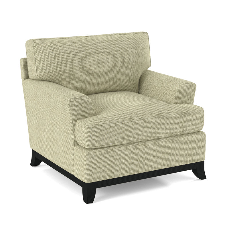 Oaks Way Armchair, Black, White Performance Fabric; 0851-94